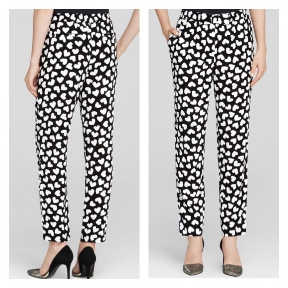 Kate Spade Black White Dancing Heart Ria Pants